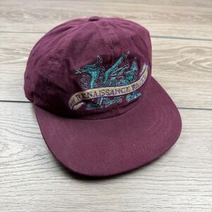 Unbranded Unisex Hat Renaissance Faire Dragon Embroidered Maroon OSFA